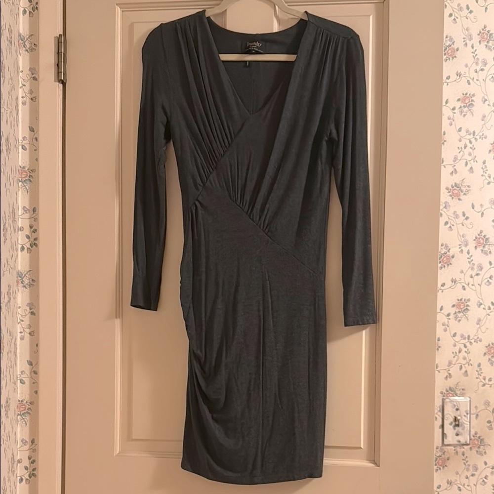 Laundry by Shelli Segal Ruched Stretch Bodycon Longsleeve Dress